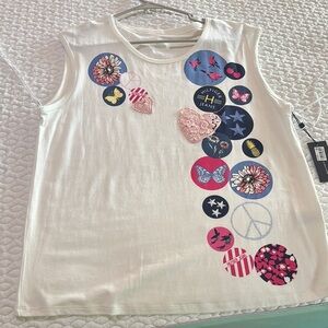 Tommy Hilfiger Women White Graphic Tank Top